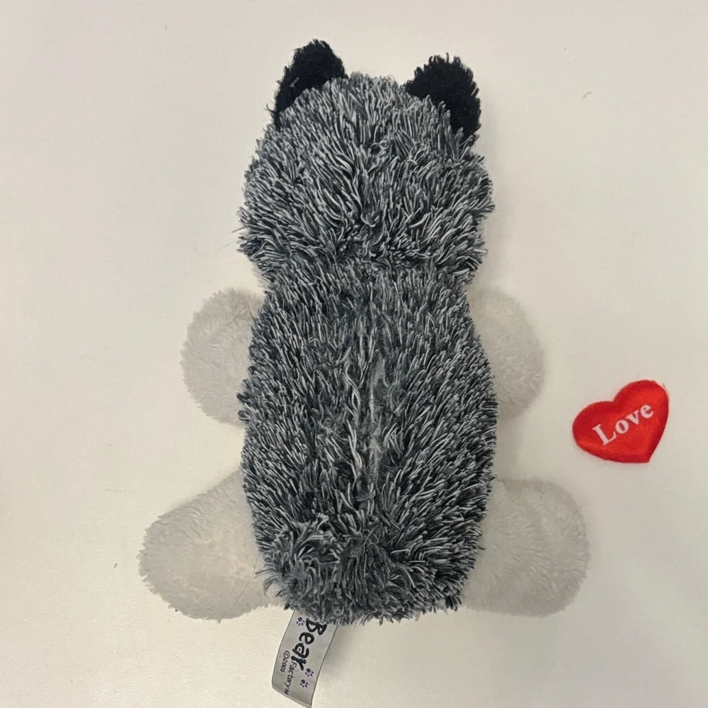 Bear Factory Love-Themed Plush Dog Toy Pair - Brown and Gray